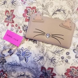 NWT Betsy Johnson Cat Wristlet Wallet